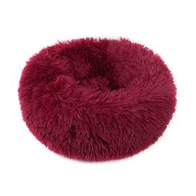 Small Large Pet Dog Puppy Cat Calming Bed Cozy Warm Plush Sleeping Mat Kennel, Round (size: 16in)